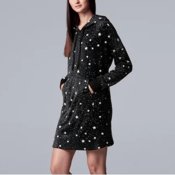 🍒NWT🍒 SIMPLY VERA WANG HOODED SLEEP SHIRT - Picture 4 of 5